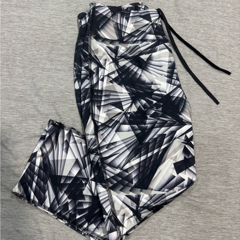 Geometric Black and Gray Women's Pants